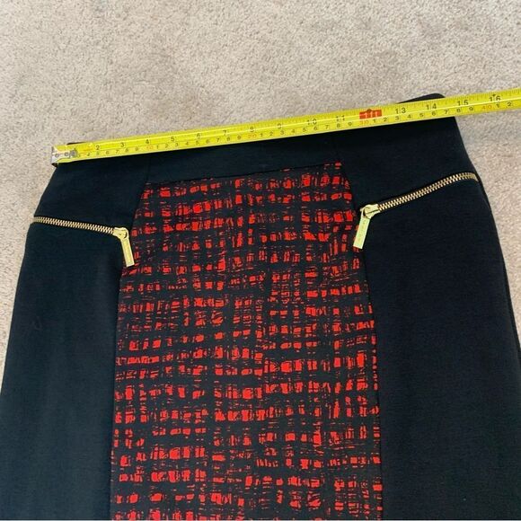 MICHAEL Michael Kors black red print pencil skirt Sz 8 - Picture 8 of 11